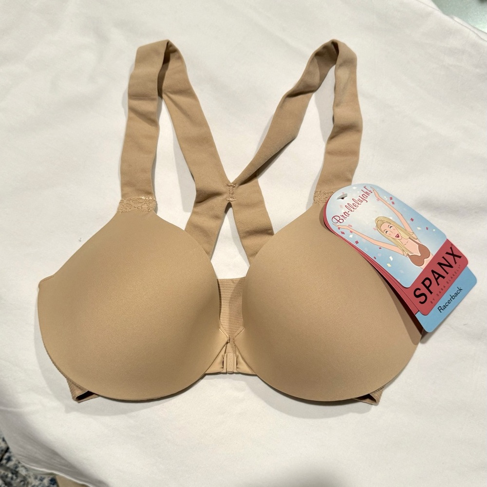 NWT Spanx Brallelujah Lightly Lined Front closure bra 34C nude color